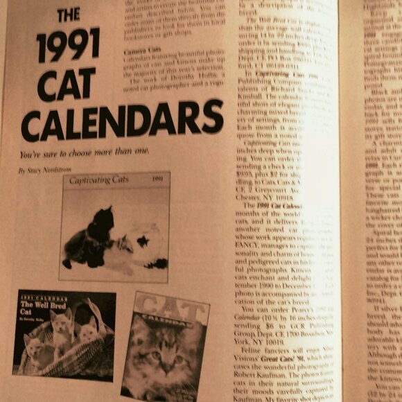 Cat Fancy Magazine Vintage January 1991 - Picture 8 of 9